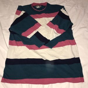 Vintage Color-block Long Sleeve Tee